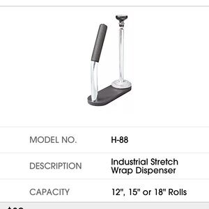 Industrial Stretch Wrap Dispenser in Silver and Black,